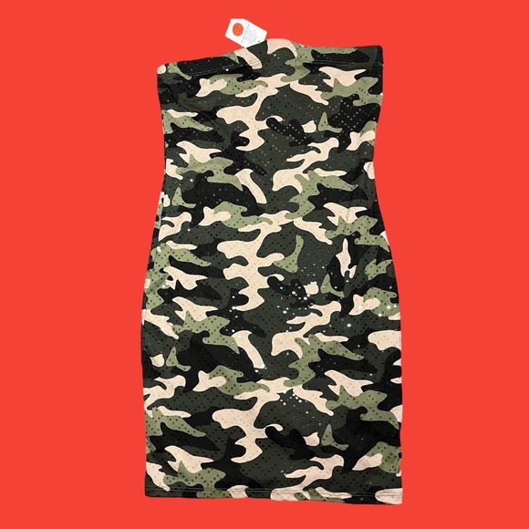 Fashion Nova Women's Camouflage Strapless Bodycon Dress - Picture 3 of 4